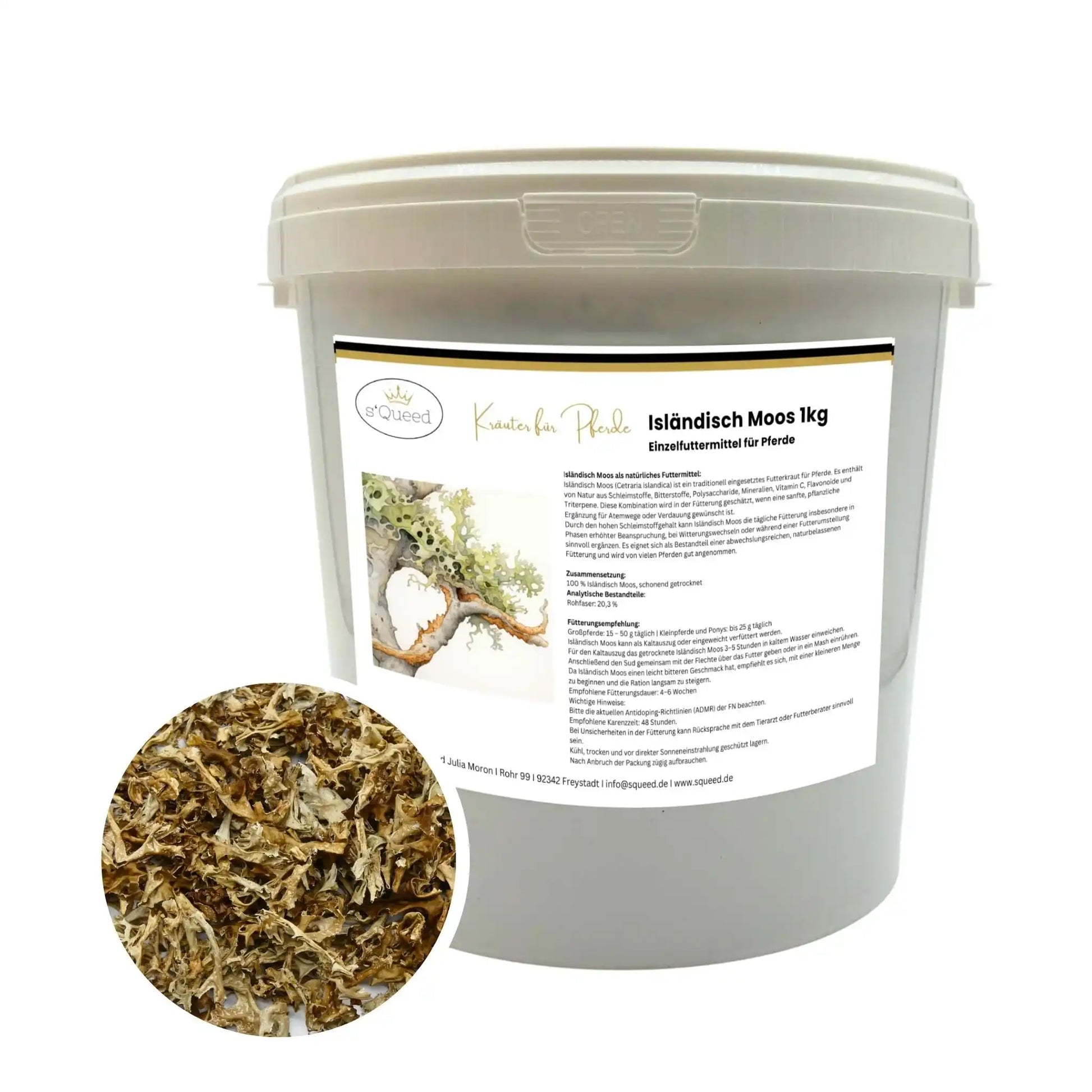 Isländisch Moos Für Pferde 1 Kg Pflanzliche Ergänzung Für Atemwege Und Verdauung Bei Pferden by s`Queed