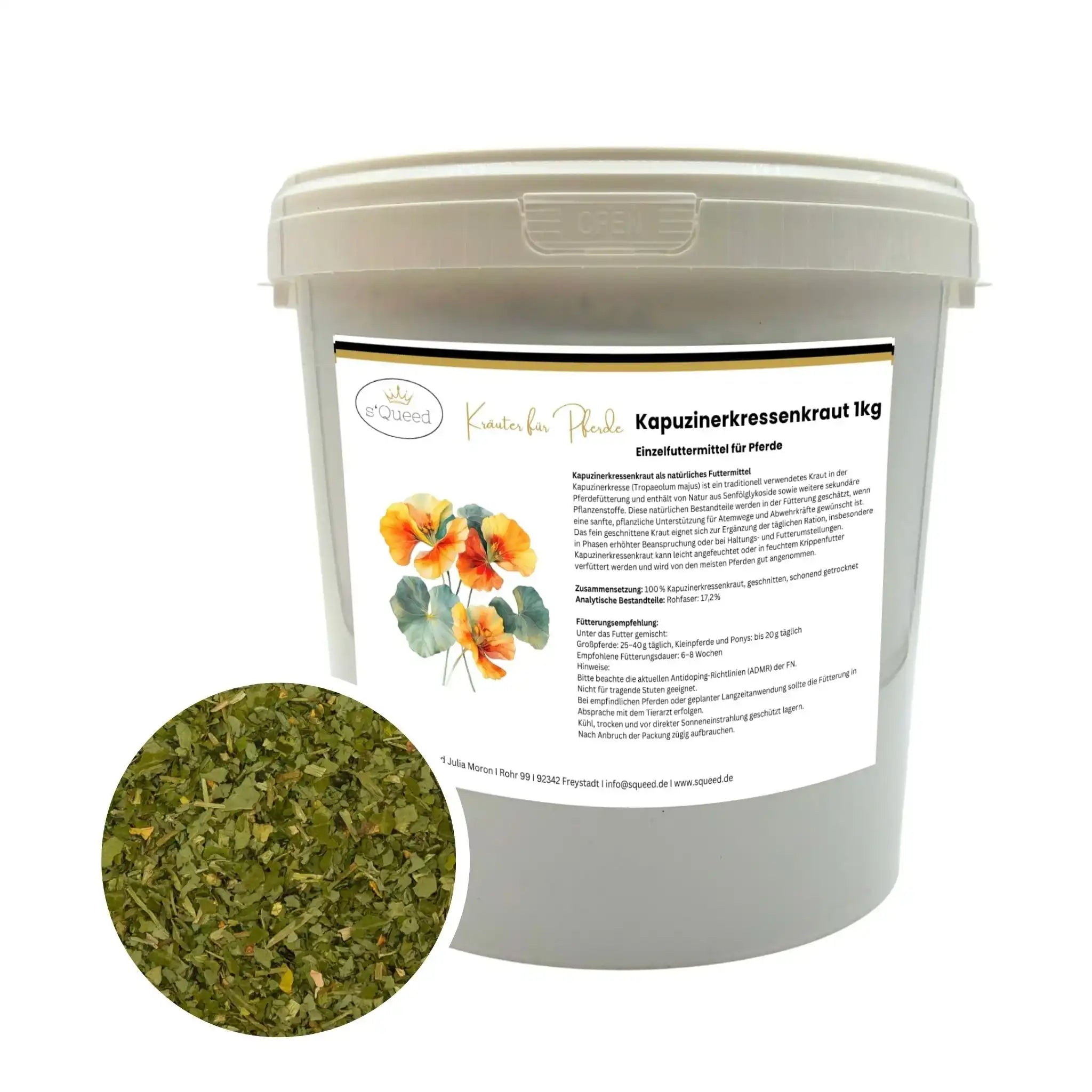 Kapuzinerkresse Für Pferde 1kg Pflanzliche Ergänzung Für Atemwege Und Abwehrkräfte Einzelfuttermittel Tropaeolum Majus by s`Queed