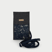 Umhängetasche für Xiaomi 12X | aus Filz und Bio-Baumwolle | anthrazit - schwarz | Modell KEDJA deluxe