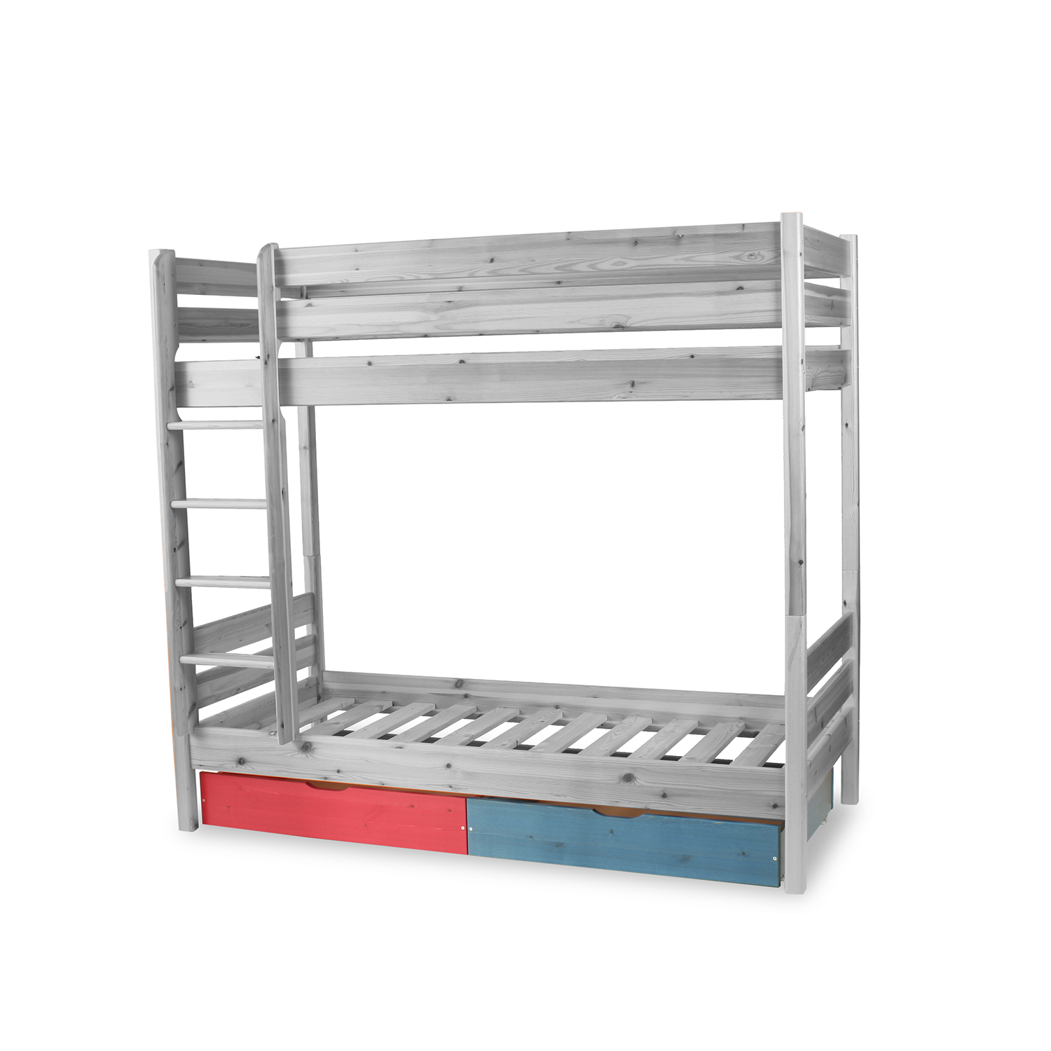 Bettkasten Leo Geschwisterbett Hochbett | 2 Etagenbett | Kinderbett | Zwillingsbett 2x90x200 cm