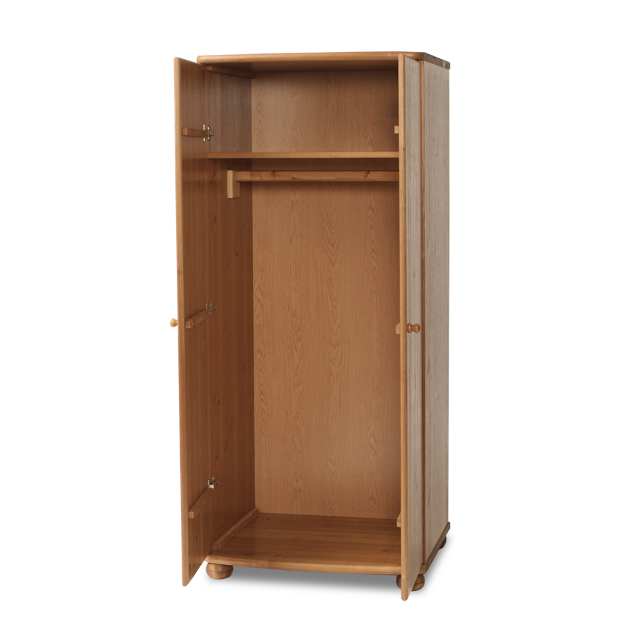 Claudia Kleiderschrank | Garderobenschrank 45 cm / 62 cm Tiefe | 100% Bio Kiefer Massivholz