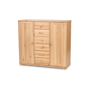 Vanessa Kommode Sideboard | Anrichte | 2-Türig mit 6-Schubladen | 100% Bio Massivholz