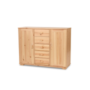 Vanessa Kommode Sideboard | Anrichte | 2-Türig mit 5-Schubladen | 100% Bio Massivholz