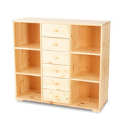 SALE Vanessa Kommode Sideboard Weiß | Anrichte | 6-Regalfächer | 6-Schubladen | 100% Bio Massivholz