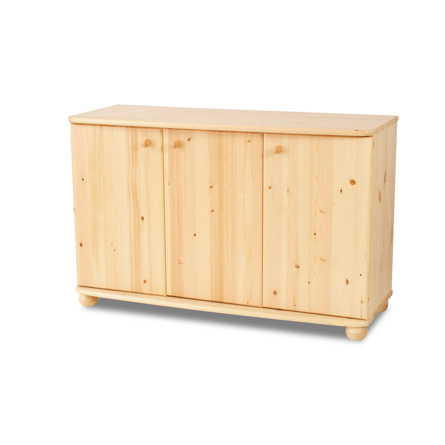 Claudia Kommode Sideboard | Anrichte | 3-Türig | 4-Regalfächern | 100% Bio Kiefer Massivholz