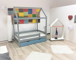 Solis Kinderbett - Hausbett inkl. Bio-Matratze | Massivholz | Naturholz | 100% Bio-Bett