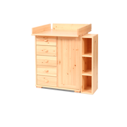 Vanessa Wickelkommode Set - Kiefer Massivholz Wickeltisch Set | 100% Bio