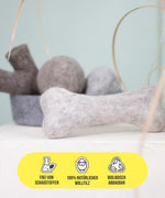 BUDDY. Hundespielzeug aus Wollfilz "Knochen"