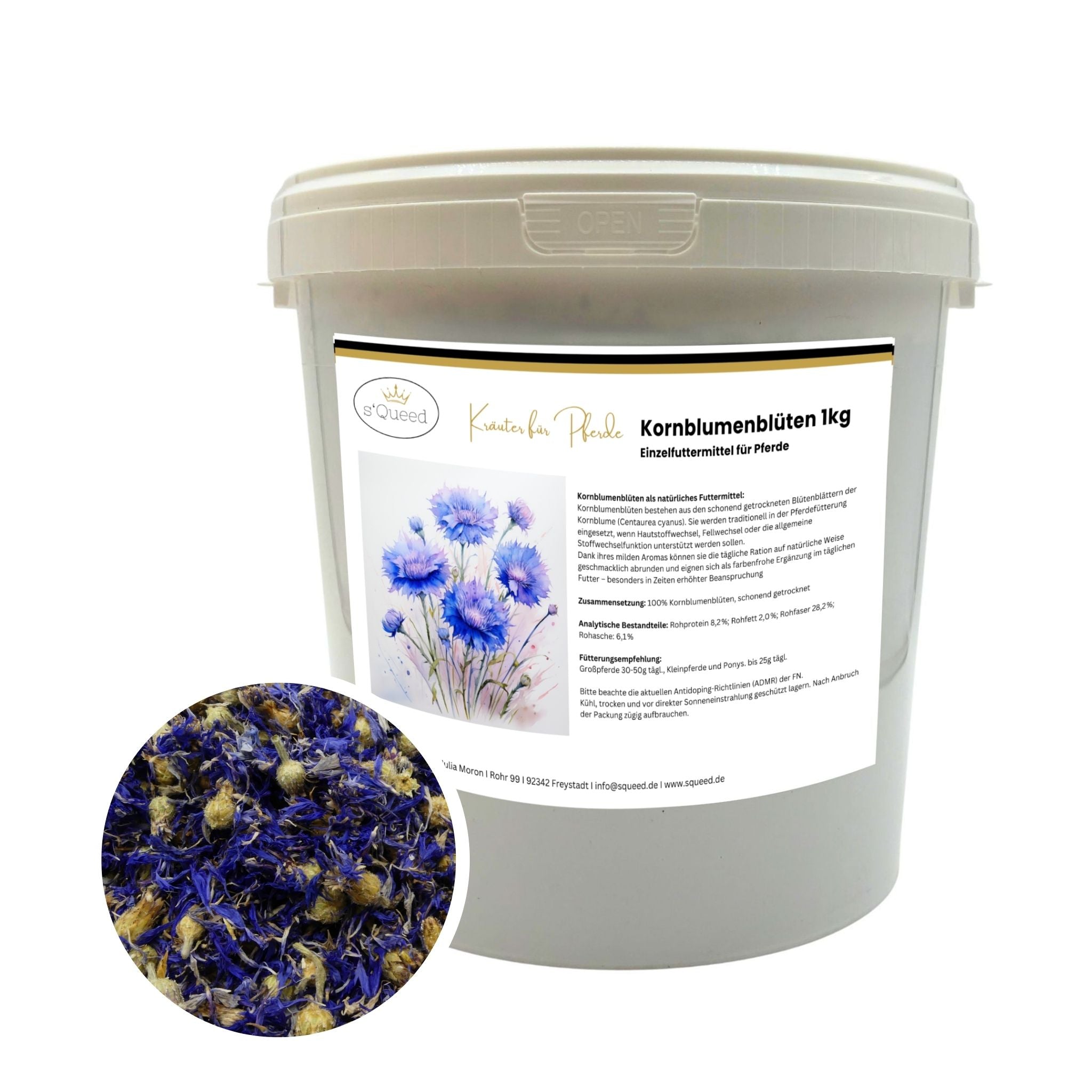 Kornblume Pferd Ganze Blüte Natürliches Zusatzfutter Zur Unterstützung Von Immunsystem Und Verdauung Und Appetit