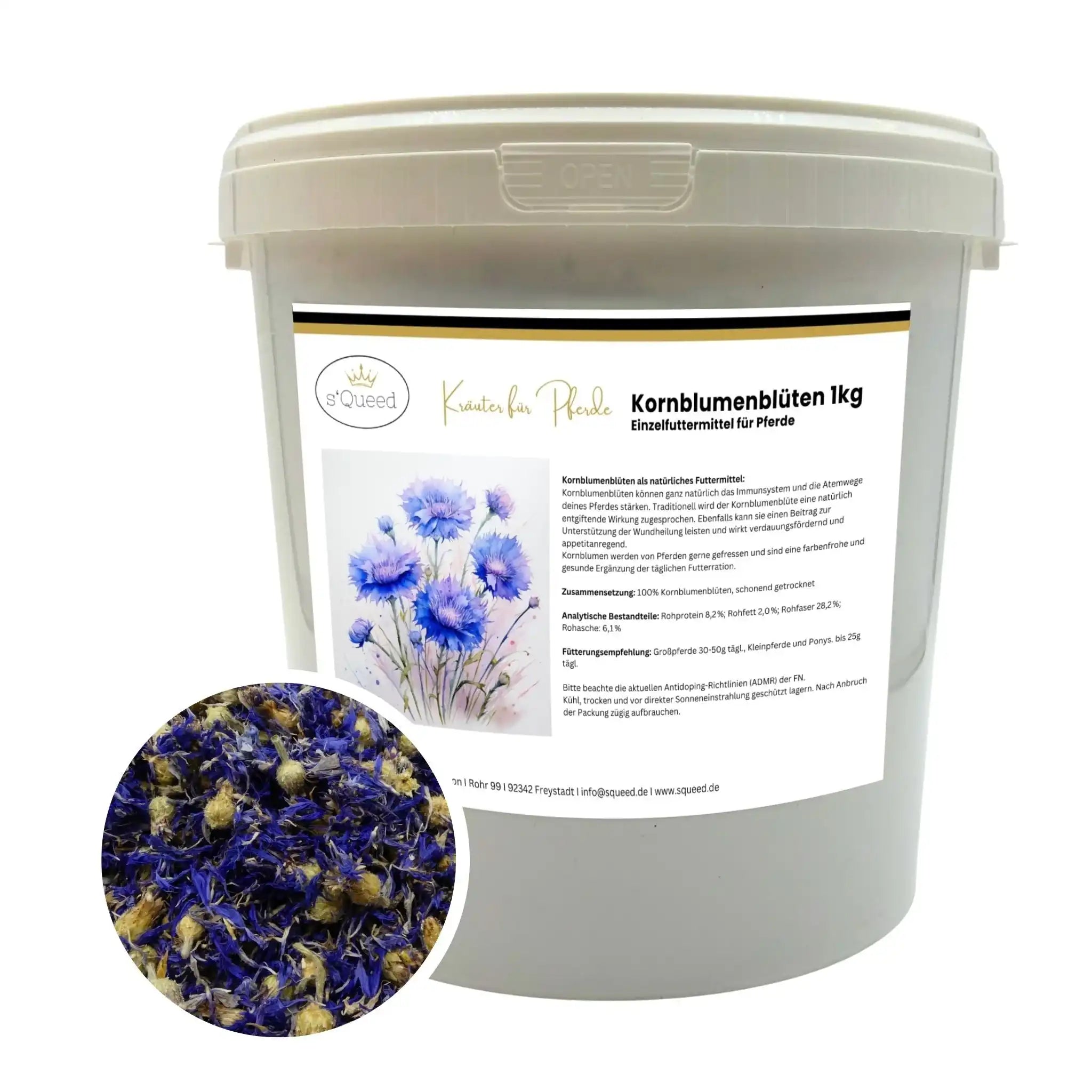 Kornblume Pferd Ganze Blüte Natürliches Zusatzfutter Zur Unterstützung Von Immunsystem Und Verdauung Und Appetit by s`Queed