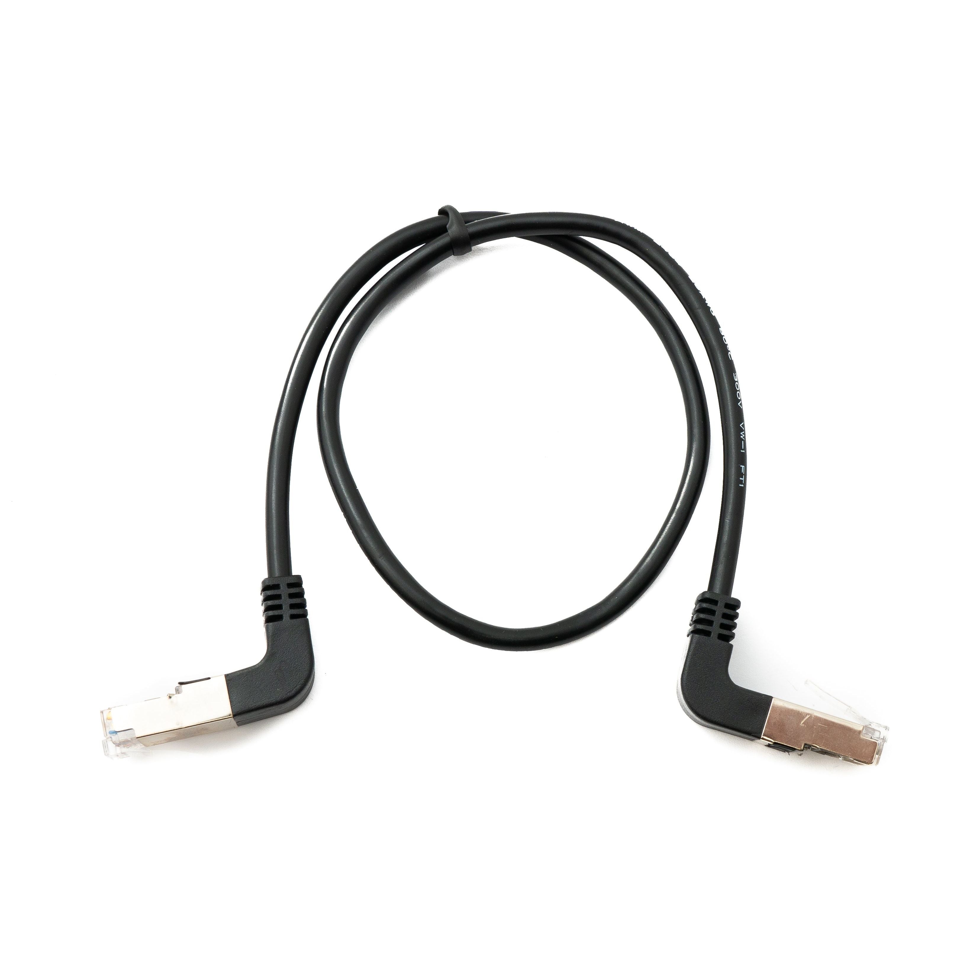 Systemhaus Zakaria LAN Kabel 50 cm Winkelstecker RJ45 8P8C Cat5e Schwarz Für Gigabit