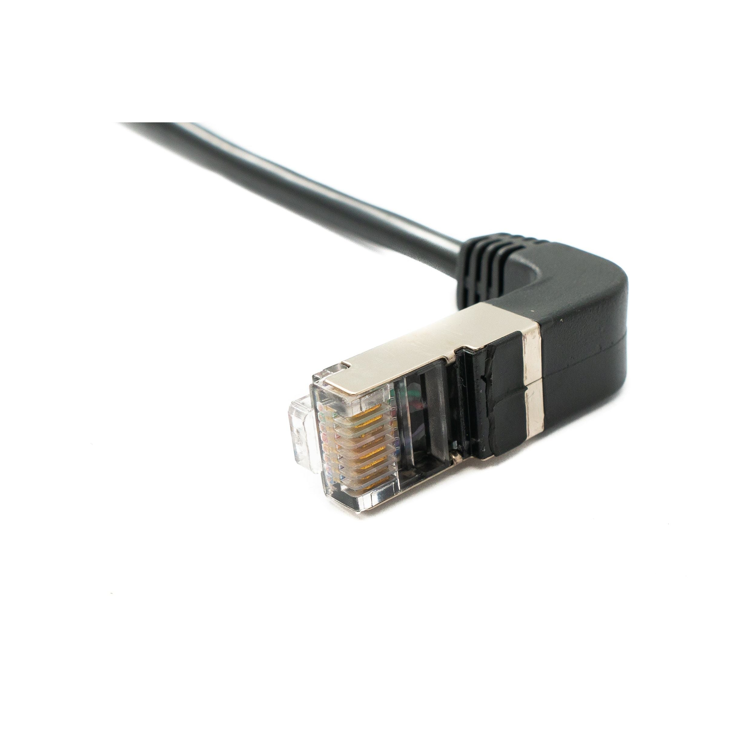 Systemhaus Zakaria LAN Kabel 50 cm Winkelstecker RJ45 8P8C Cat5e Schwarz Für Gigabit