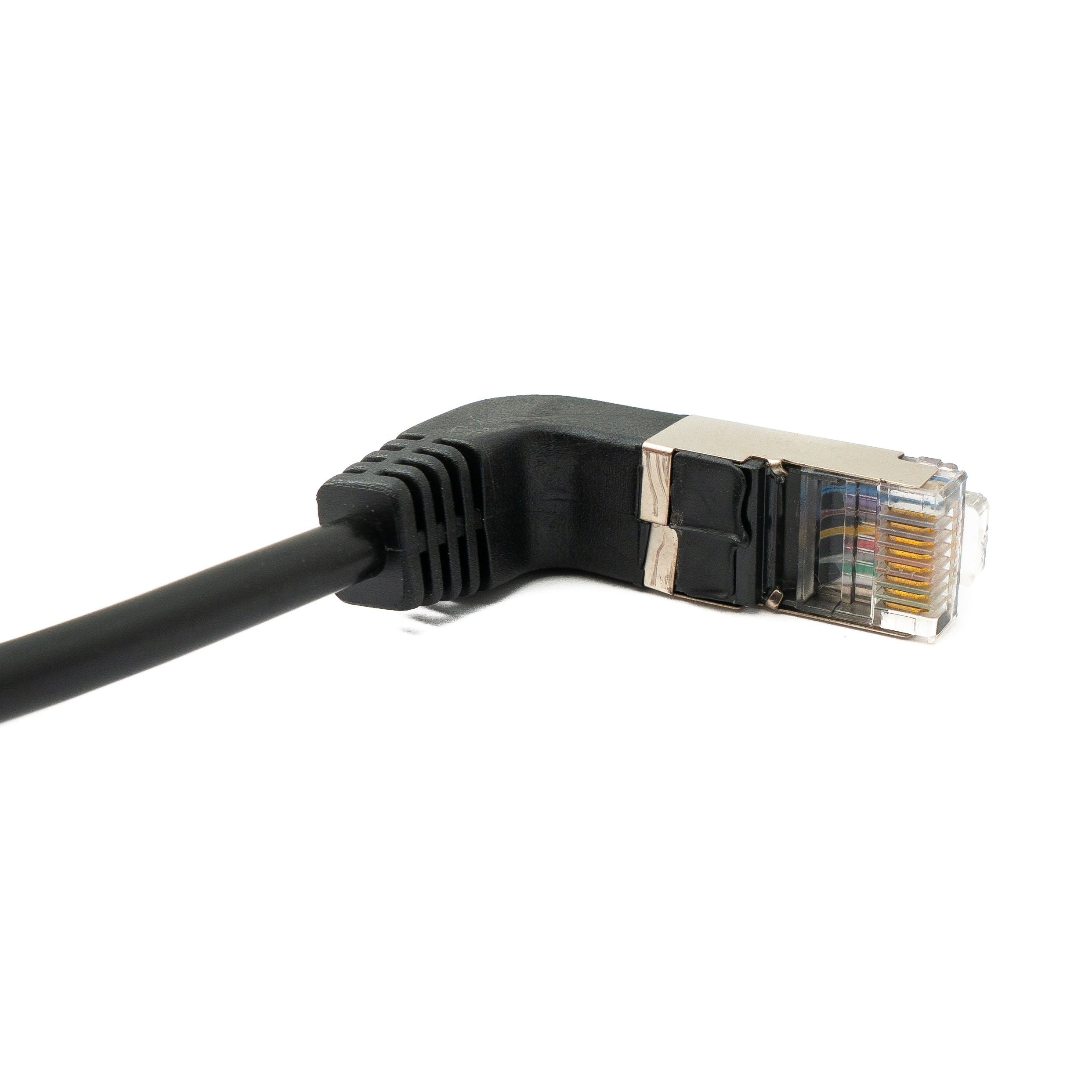 Systemhaus Zakaria LAN Kabel 50 cm Winkelstecker RJ45 8P8C Cat5e Schwarz Für Gigabit