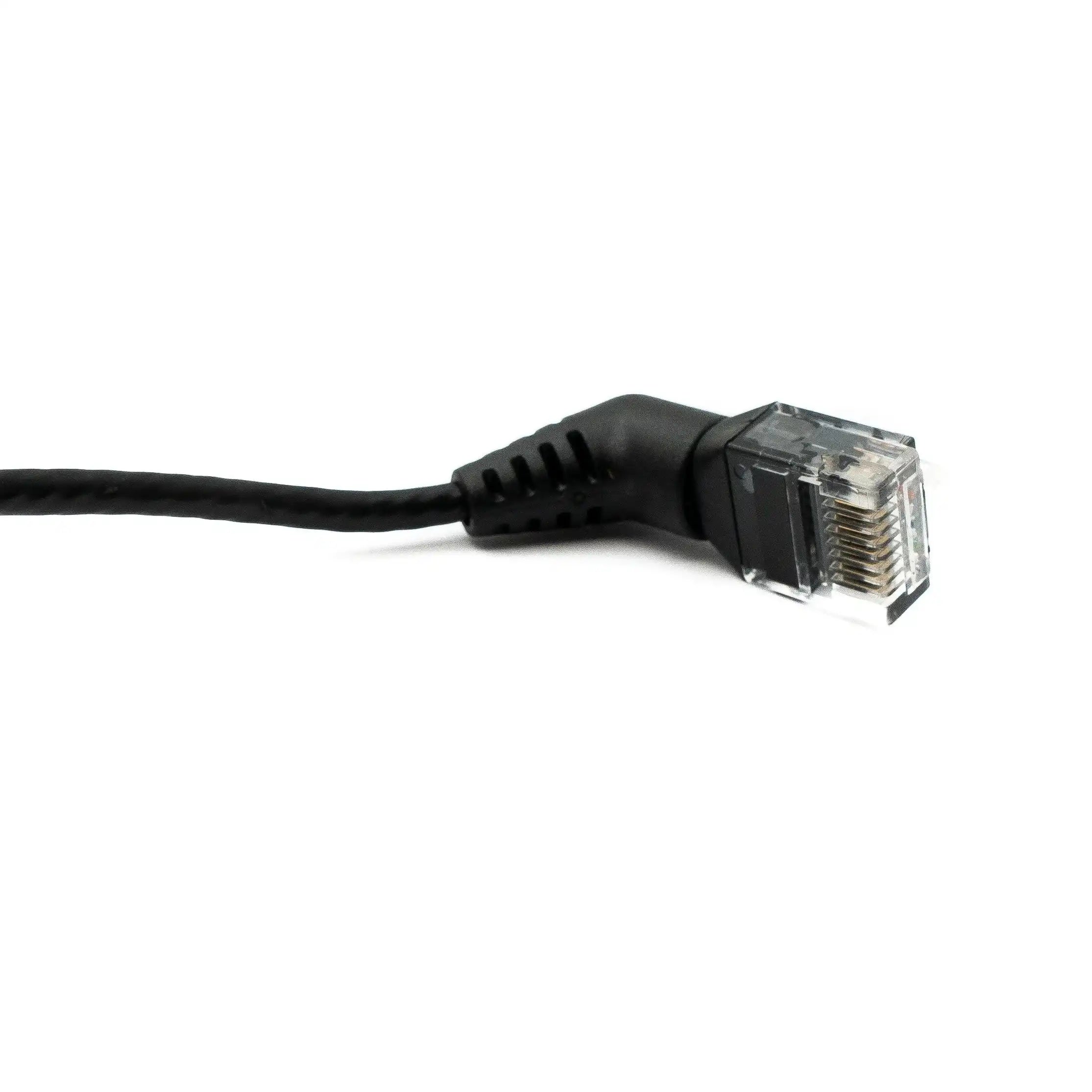SYSTEM-S LAN Kabel 25 cm 8P8C RJ45 Stecker zu Stecker Winkel in Schwarz