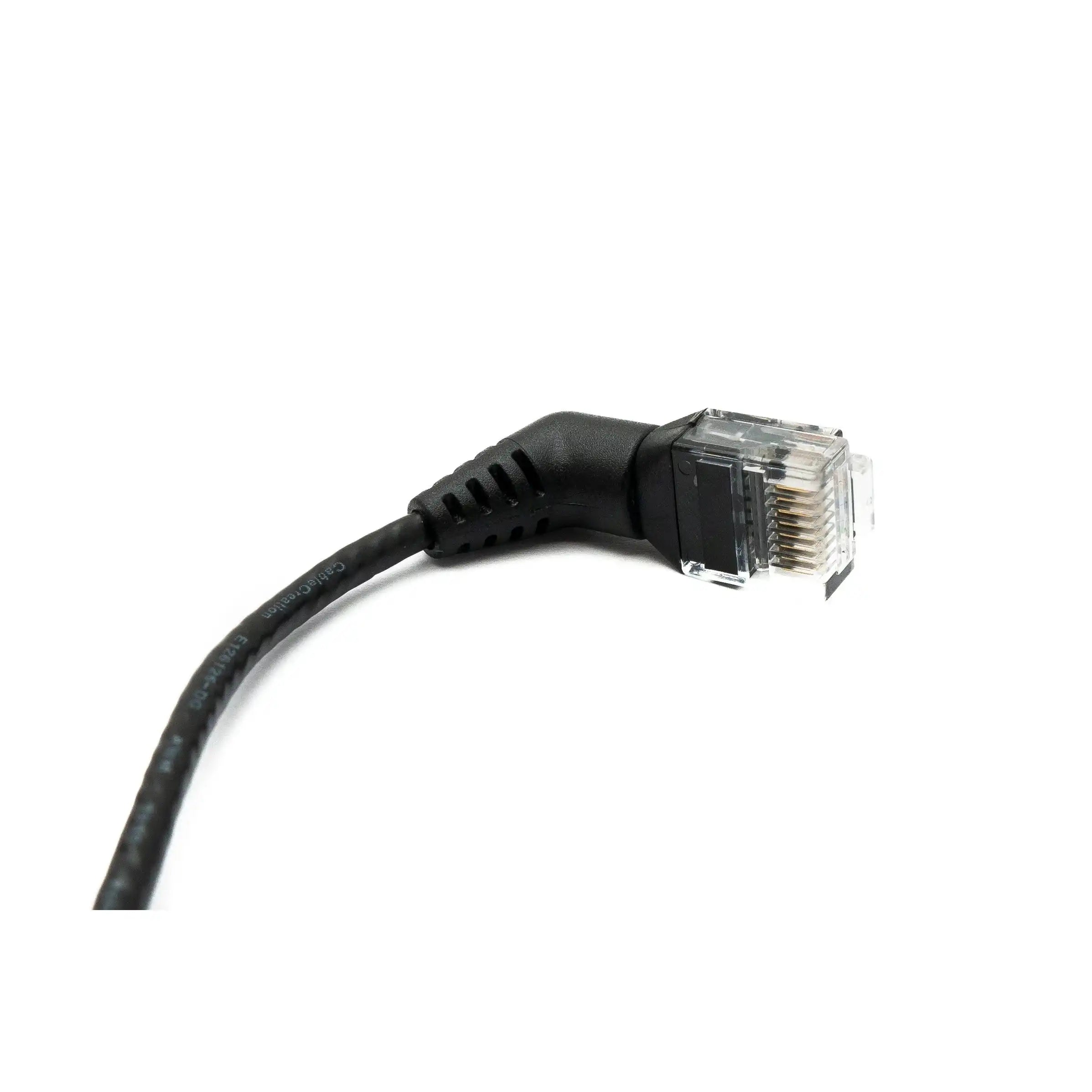 SYSTEM-S LAN Kabel 25 cm 8P8C RJ45 Stecker zu Stecker Winkel in Schwarz