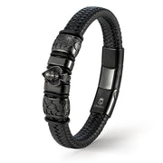 Ace Of Spades Schwarz Armband Aus Echtem Leder Mit Magnetverschluss Unisex Größen 19 21 23 Gravierbar Kostenloses Etui