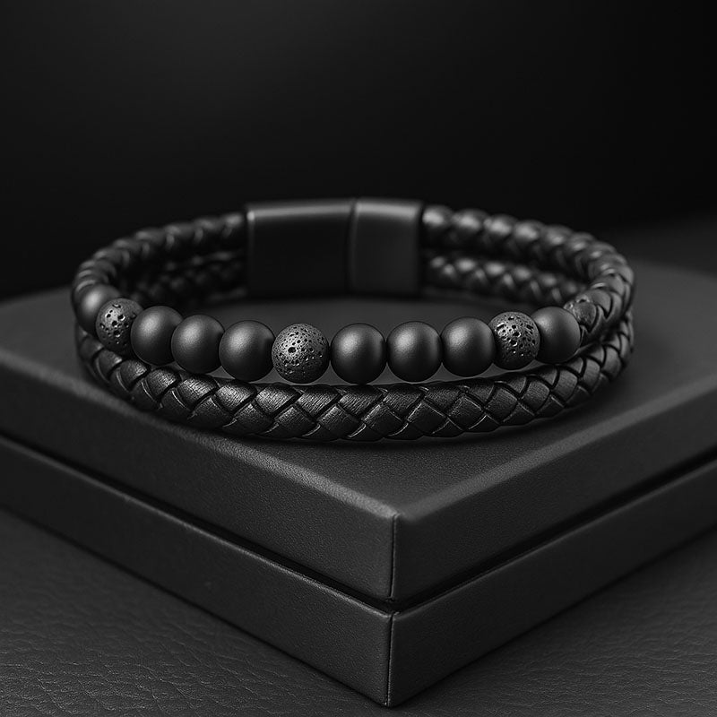Lava Passion Armband Aus Leder Mit Lavastein Magnetverschluss Inklusive Luxus Etui Gravur Möglich