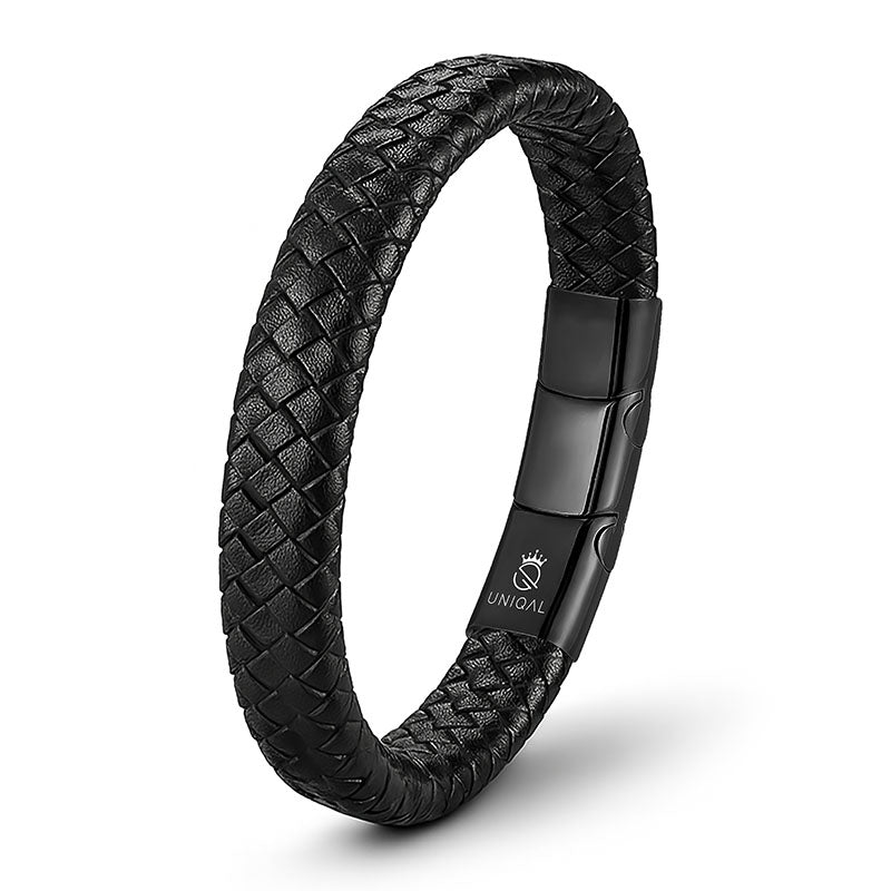 Destiny Unisex Echtleder Armband Mit Edelstahl Magnetverschluss Und Gravur Verlängerungsglied 19 21 23 Cm Mit Luxus Etui