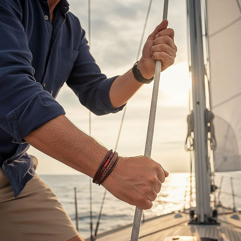 Brown Shadow Lederarmband Unisex Braun Gravierbar Mit Gratis Luxusetui Größen 19 21 23 cm