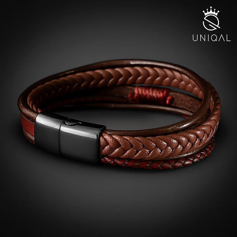 Brown Shadow Lederarmband Unisex Braun Gravierbar Mit Gratis Luxusetui Größen 19 21 23 cm