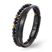 J Adore Lederarmband Unisex Verstellbar Mit Tigerauge Stein Inklusive Luxus Etui Gravierbar Innen Außen