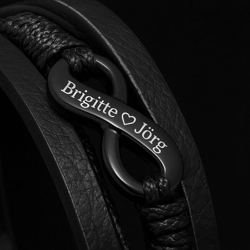 Black Nice Unisex Lederarmband Aus Echtem Rindsleder Mit Edelstahl Besatz Gravur Möglich Größen 19 21 23 Cm