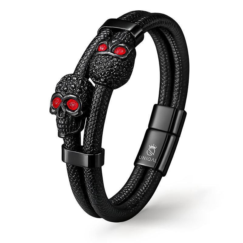 Toxic Unisex Lederarmband Mit Edelstahl Besatz In Den Größen 19 21 Und 23 Cm Luxus Etui Inklusive Lieferung 1-3 Tage