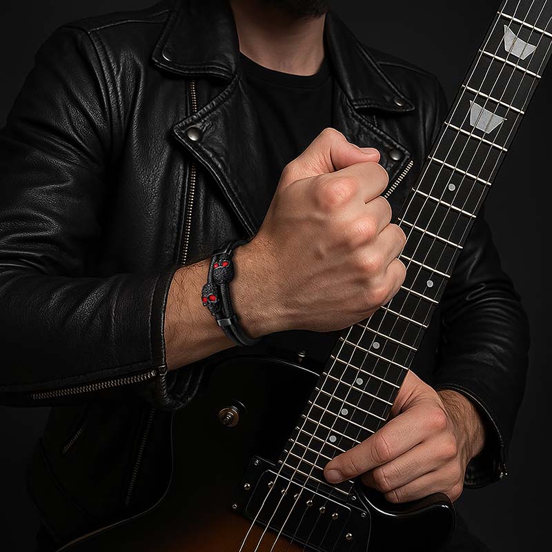 Toxic Unisex Lederarmband Mit Edelstahl Besatz In Den Größen 19 21 Und 23 Cm Luxus Etui Inklusive Lieferung 1-3 Tage