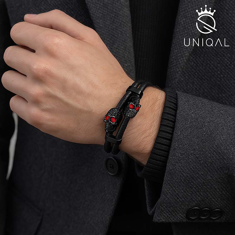 Toxic Unisex Lederarmband Mit Edelstahl Besatz In Den Größen 19 21 Und 23 Cm Luxus Etui Inklusive Lieferung 1-3 Tage