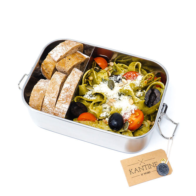 Lunchbox Classic Auslaufsichere Edelstahl Brotdose Mit Flexibler Trennwand Und 2 Fächern 800 Ml Fassungsvermögen
