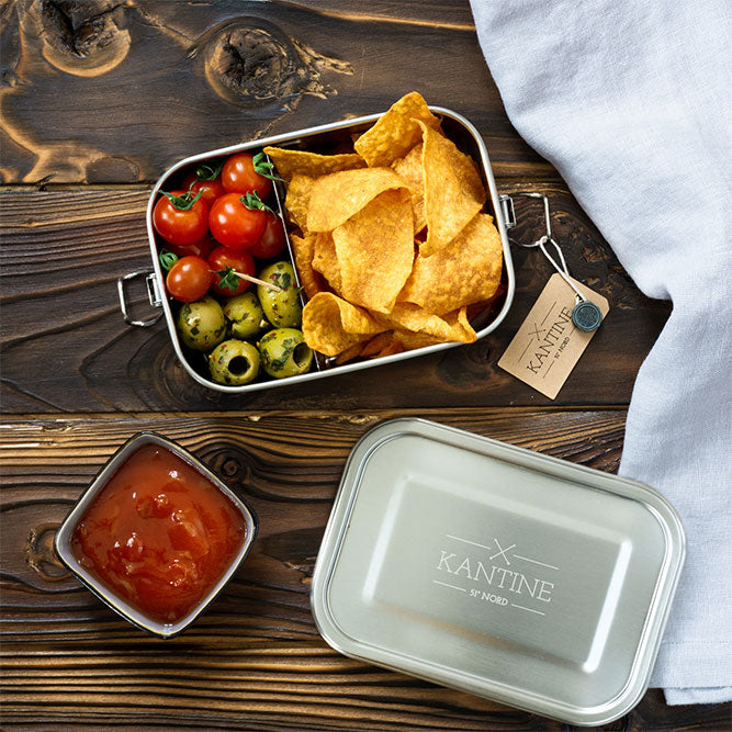 Lunchbox Classic Auslaufsichere Edelstahl Brotdose Mit Flexibler Trennwand Und 2 Fächern 800 Ml Fassungsvermögen