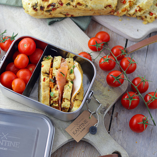 Lunchbox Classic Auslaufsichere Edelstahl Brotdose Mit Flexibler Trennwand Und 2 Fächern 800 Ml Fassungsvermögen