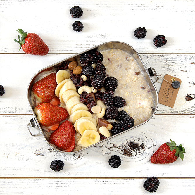 Lunchbox Classic XL Auslaufsichere Edelstahl Brotdose Mit Flexibler Trennwand Und Zwei Fächern 1400 Ml Fassungsvermögen