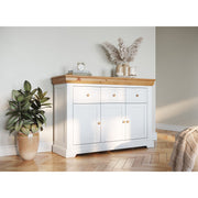 Milano Elite Massivholz Kiefer Kommode 3.3 | Farbe Weiß/Kiefer