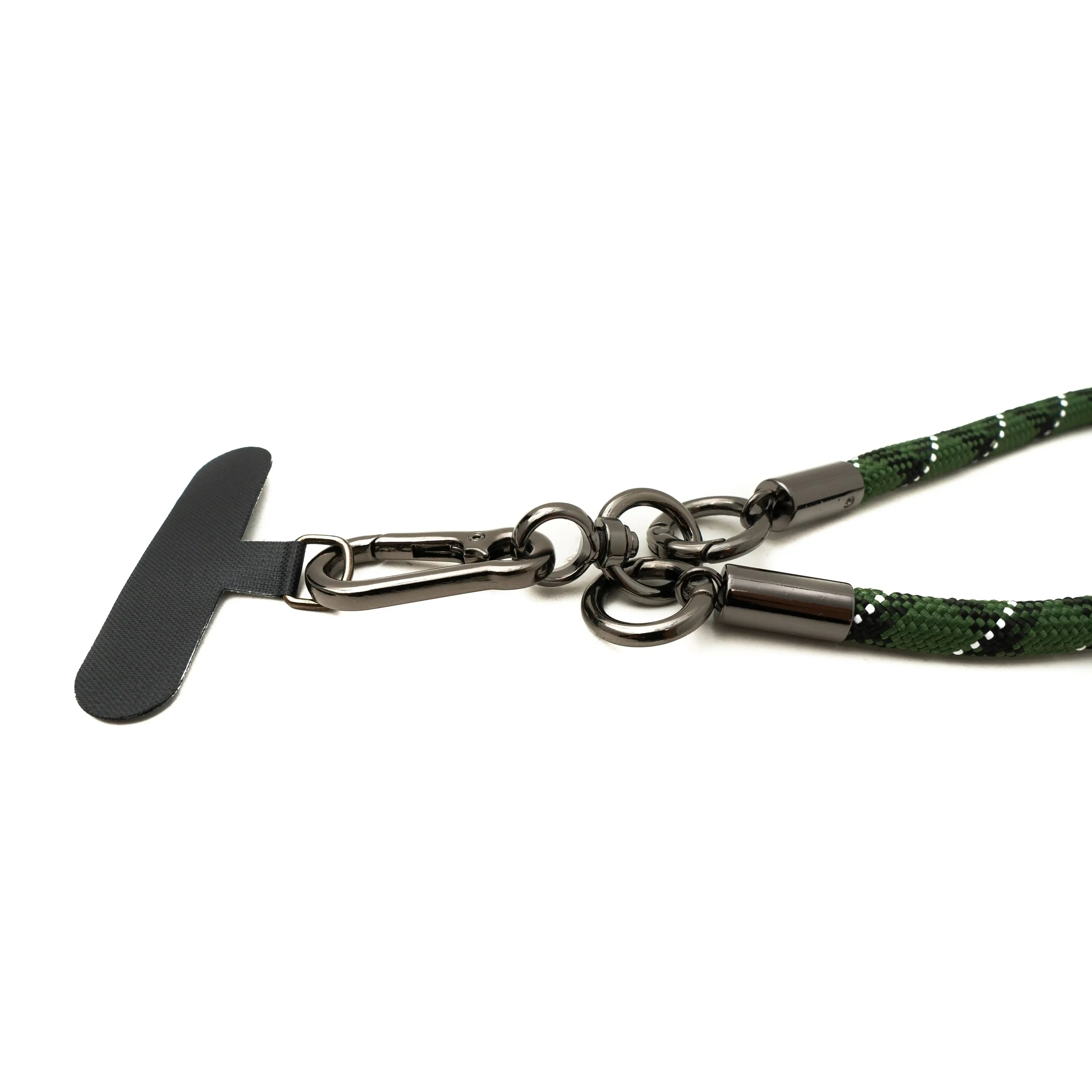 SYSTEM-S Handgelenk Schlaufe Armband für Smartphone Hülle aus Nylon in Grün Weiß