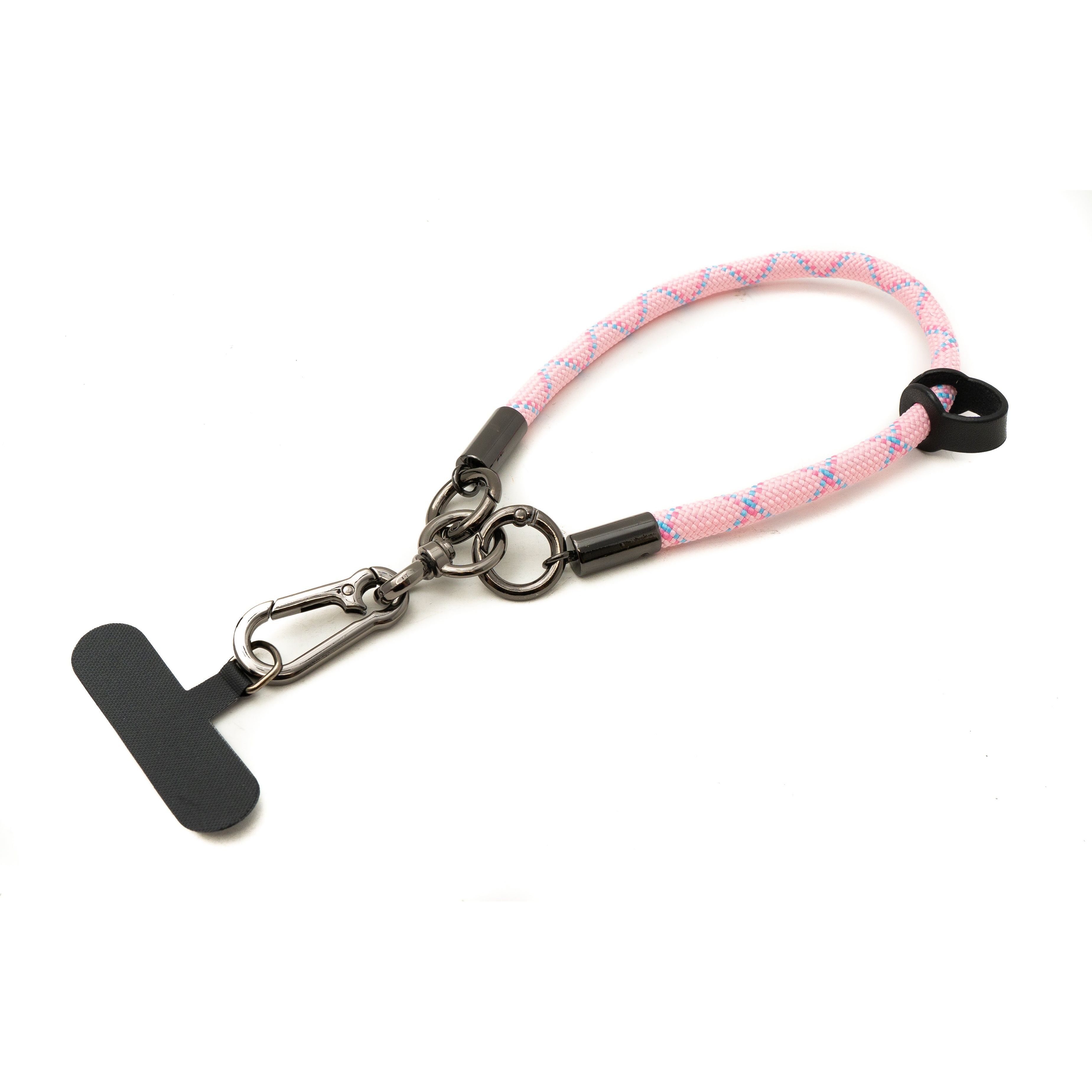 Verstellbares Nylon Handgelenk Schlaufe Armband Pink Blau Mit Tether Pad Für Smartphone Hüllen