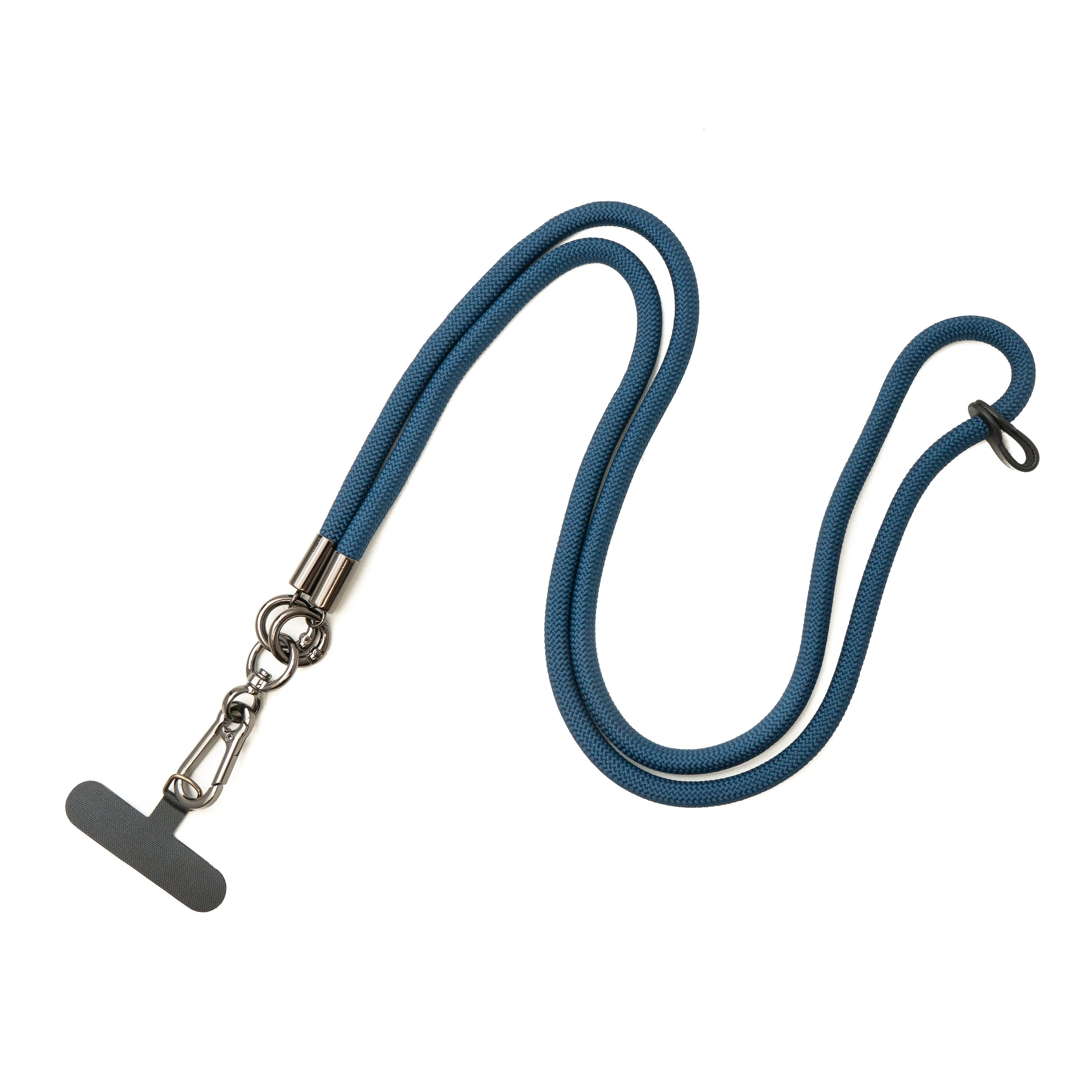 Blaues Umhängeband Aus Nylon Für Smartphone Hüllen Mit Befestigung Über Tether Pad