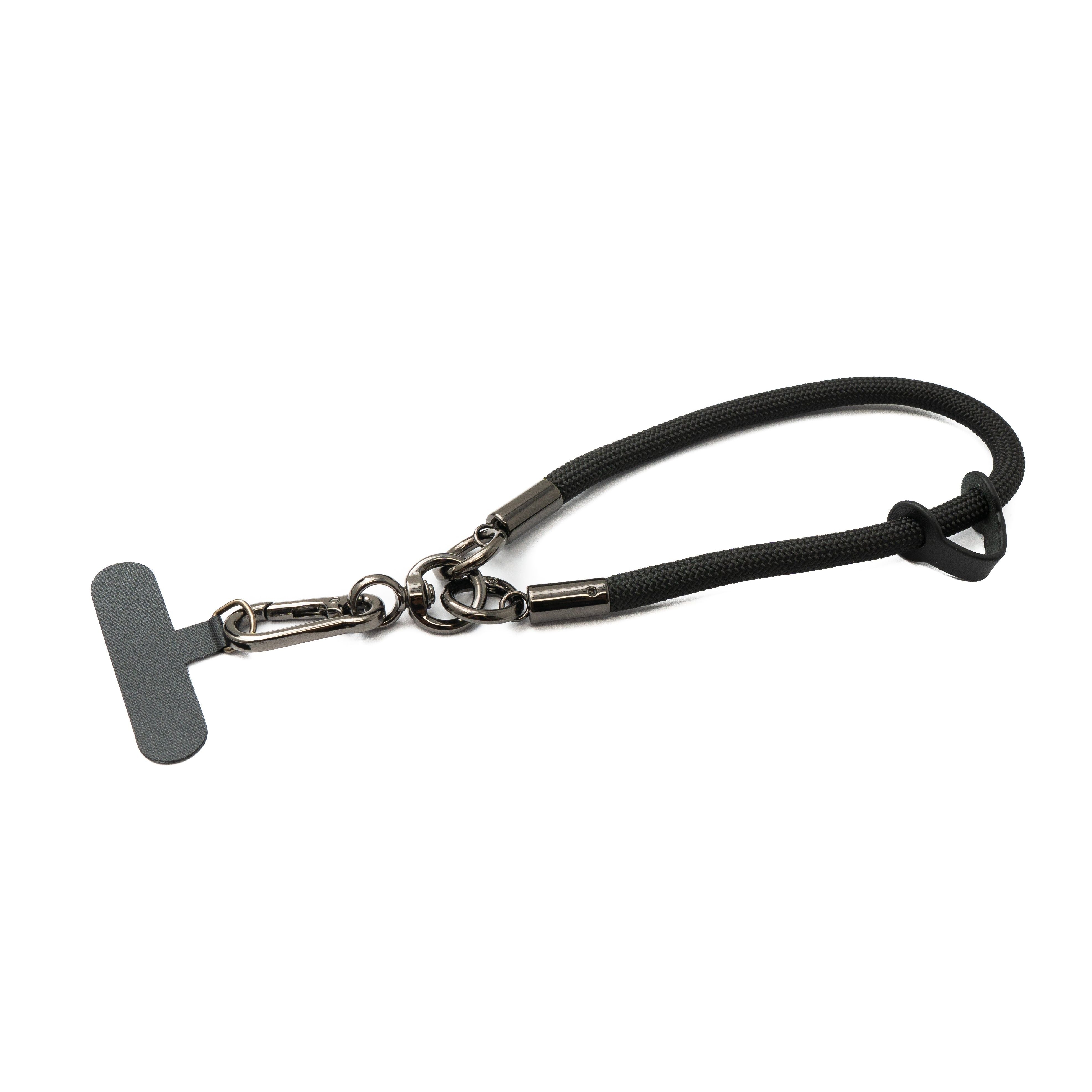 Handgelenk Schlaufe Armband Aus Nylon Schwarz Zur Smartphone Hülle Befestigung Mit Tether Pad