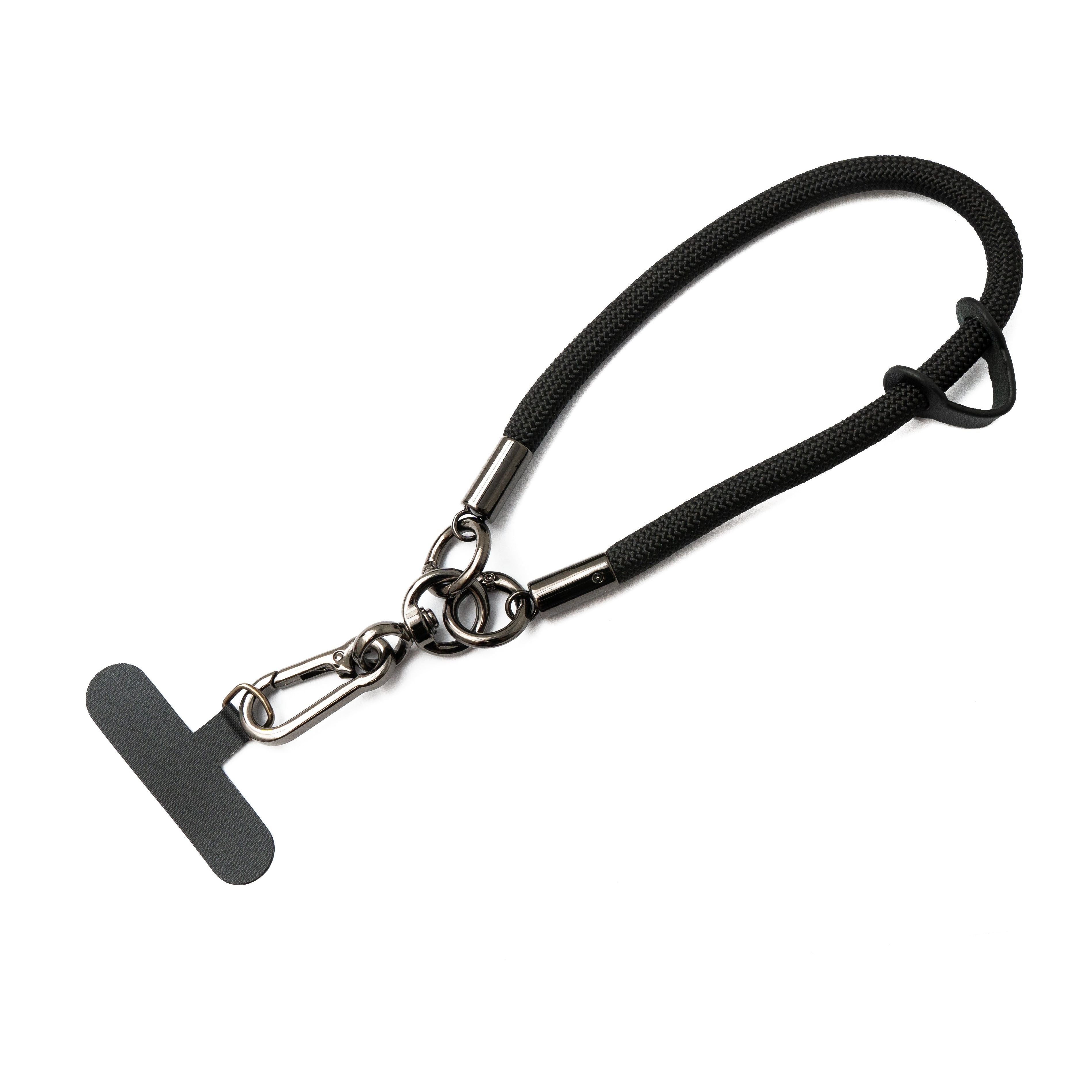 Handgelenk Schlaufe Armband Aus Nylon Schwarz Zur Smartphone Hülle Befestigung Mit Tether Pad