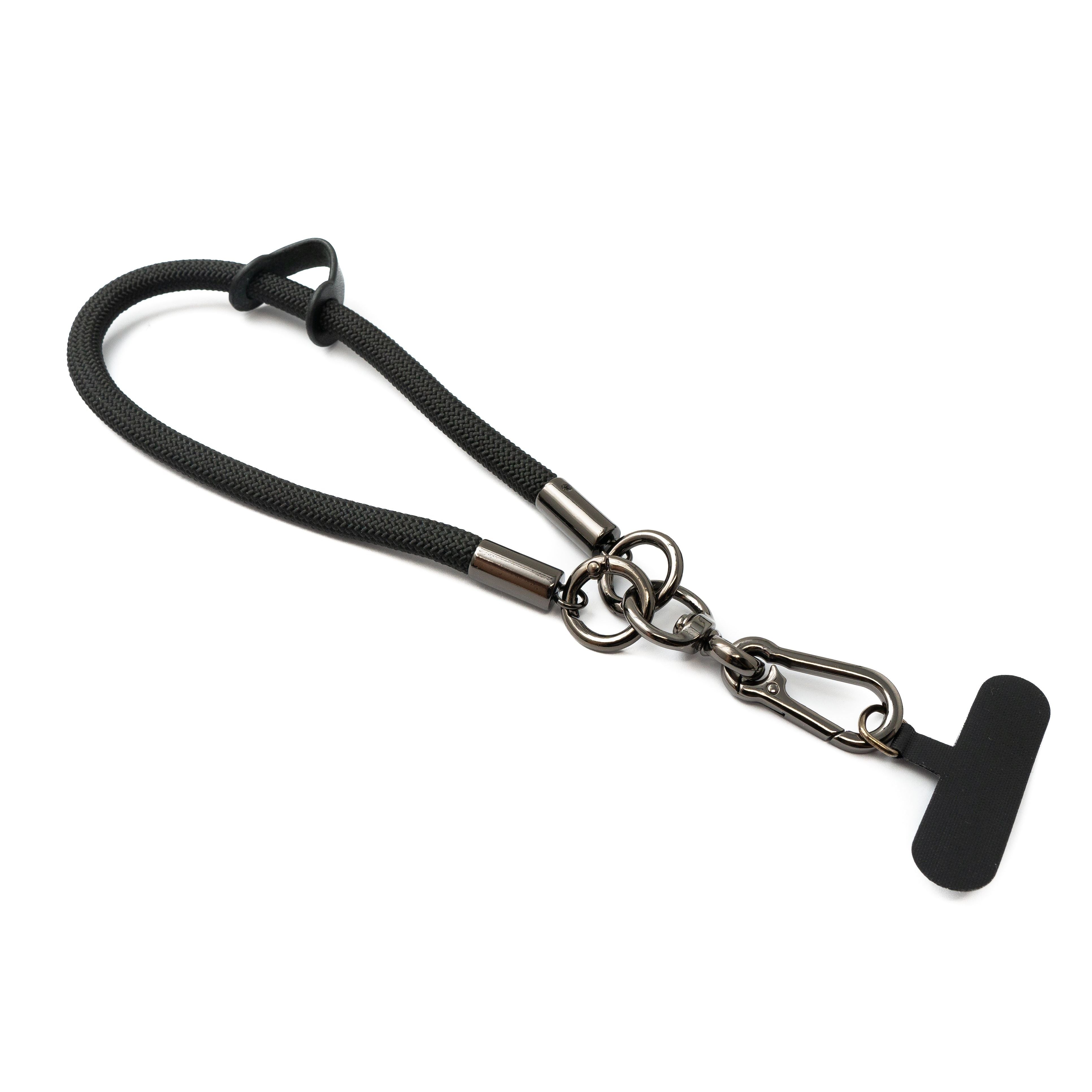 Handgelenk Schlaufe Armband Aus Nylon Schwarz Zur Smartphone Hülle Befestigung Mit Tether Pad