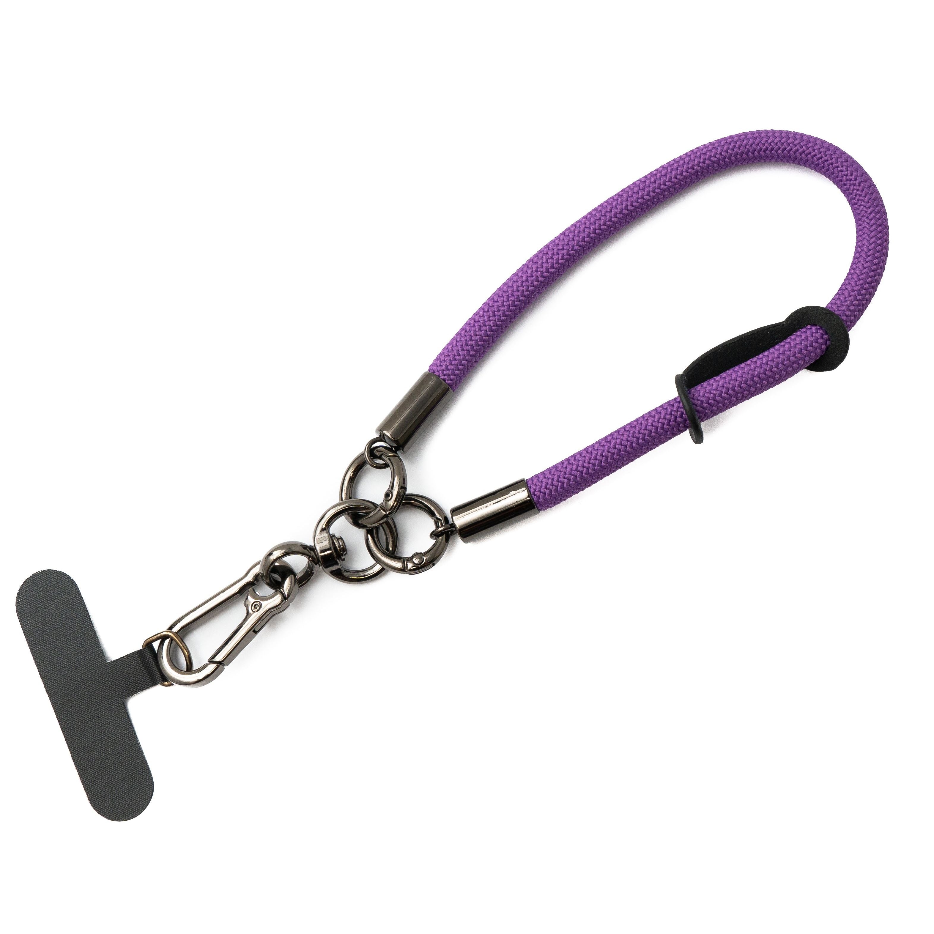 Lila Nylon Handgelenk Schlaufe Armband Für Smartphone Hülle Mit Verstellbarem Bandverschluss