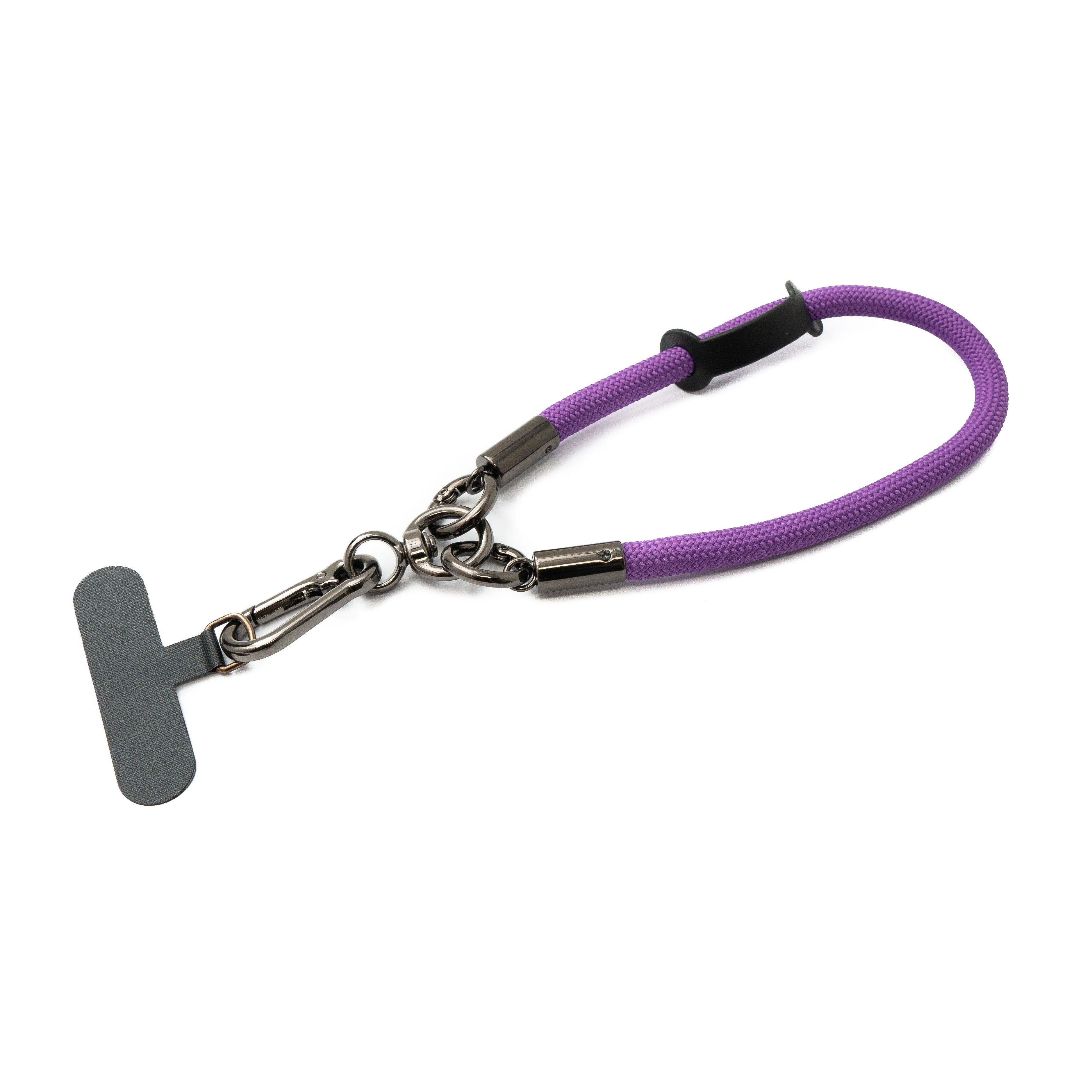 Lila Nylon Handgelenk Schlaufe Armband Für Smartphone Hülle Mit Verstellbarem Bandverschluss
