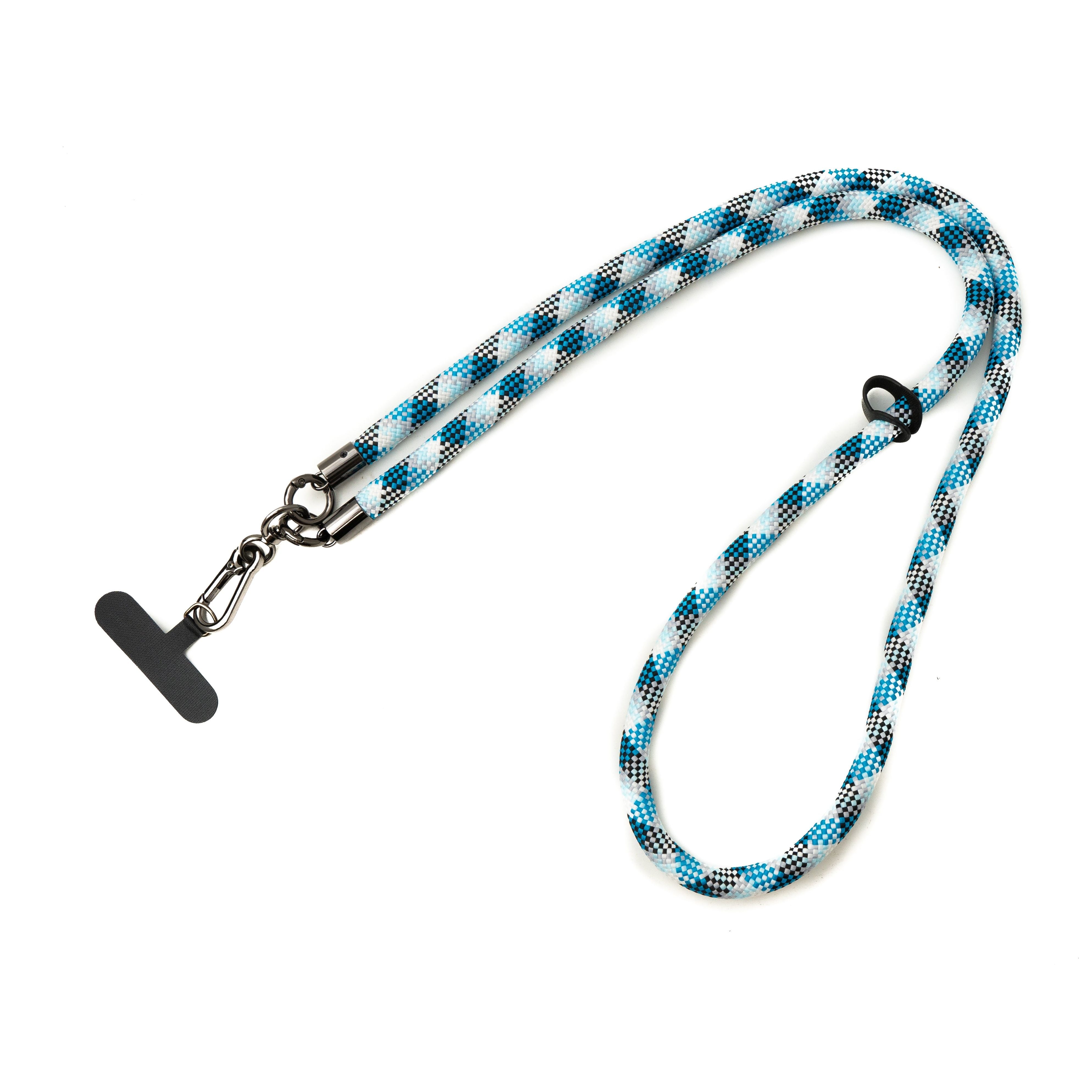 Umhängeband Nylon Blau Weiß Extra Dick Für Smartphone Hüllen Mit Tether Pad Verstellbar