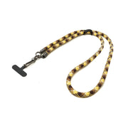 SYSTEM-S Umhängeband Nylon Extra Dick Gelb Braun Für Smartphone Hülle Mit Tether Pad