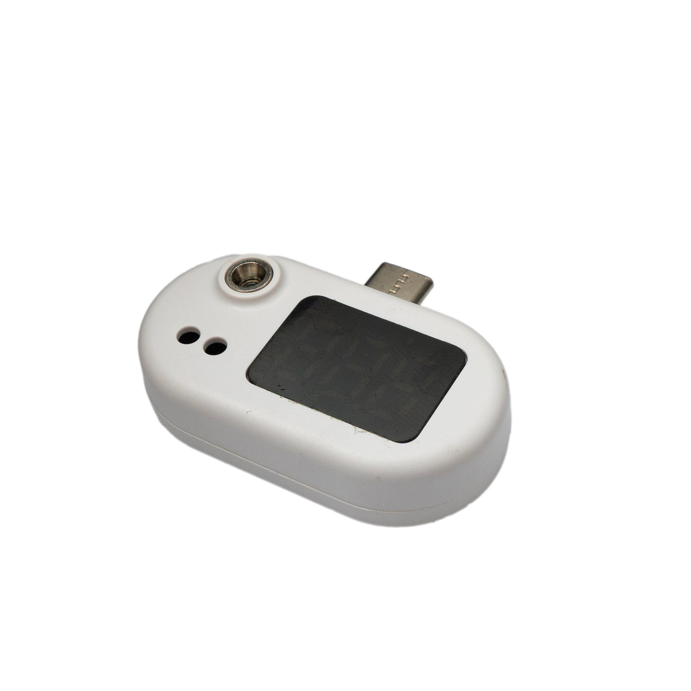 SYSTEM-S USB 3.1 Infrarot Thermometer Berührungslos Körper Fieber Temperatur Typ C LED Messgerät in Weiß