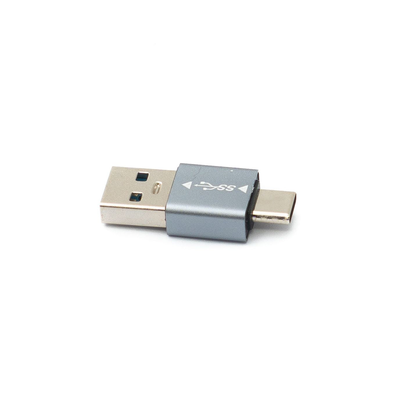 SYSTEM-S USB C Zu USB A Adapter Unidirektional 5 Gbit pro Sekunde Grau Typ C Auf Typ A