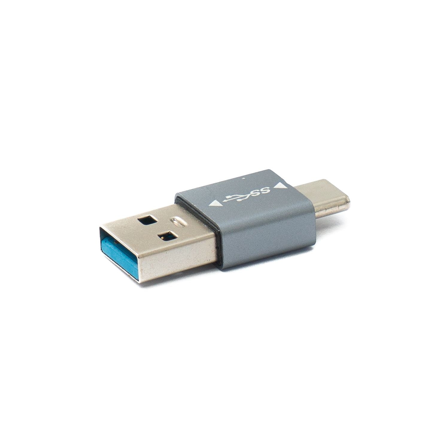 SYSTEM-S USB C Zu USB A Adapter Unidirektional 5 Gbit pro Sekunde Grau Typ C Auf Typ A
