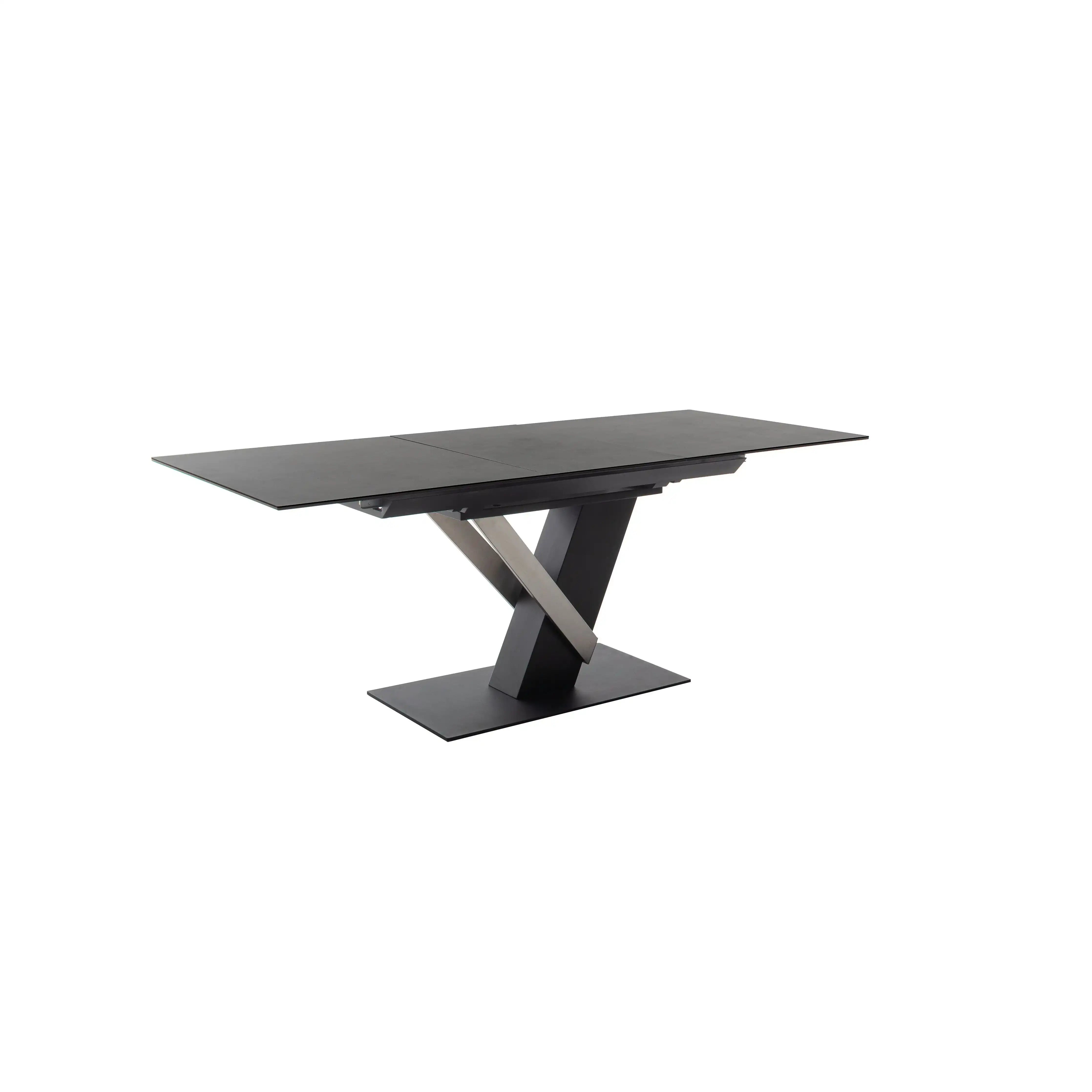 MASSARO Auszugstisch Säulen Mit Liftfunktion Synchronauszug Keramik Glas Schwarz