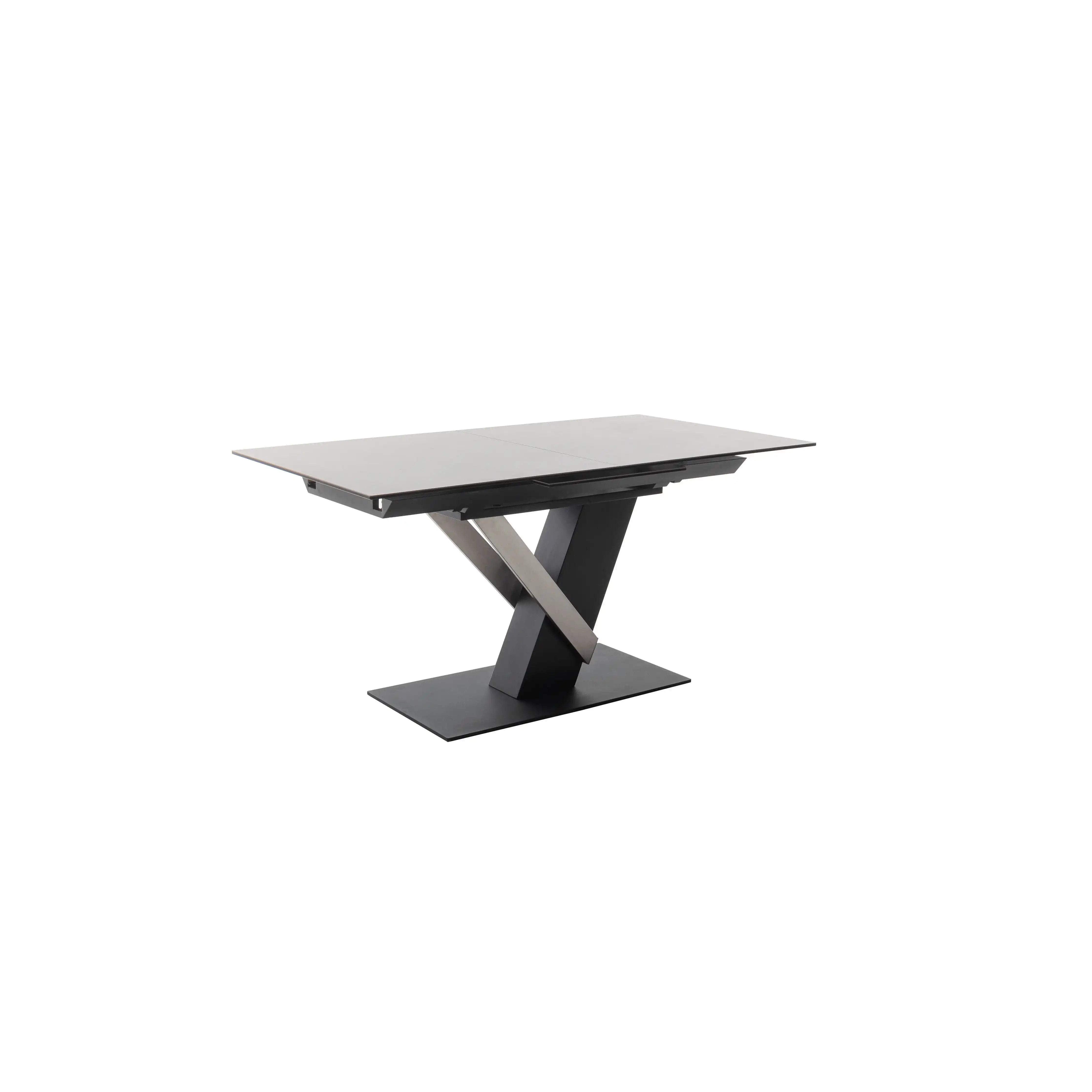 MASSARO Auszugstisch Säulen Mit Liftfunktion Synchronauszug Keramik Glas Schwarz