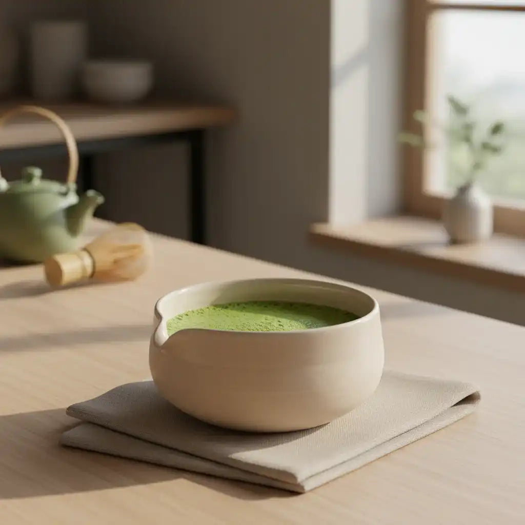 Matcha Chawan beige by Mura Mura Ceramics